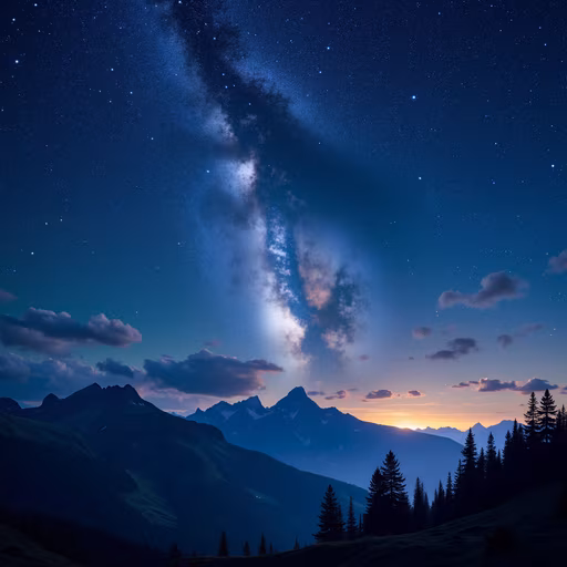 Milky Way Over Mountains