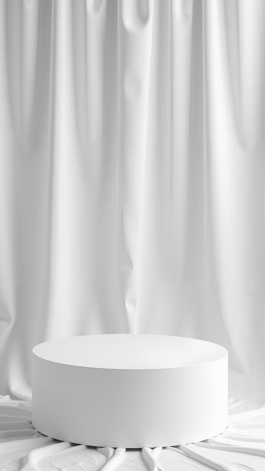 Minimalist Podium in White Curtains