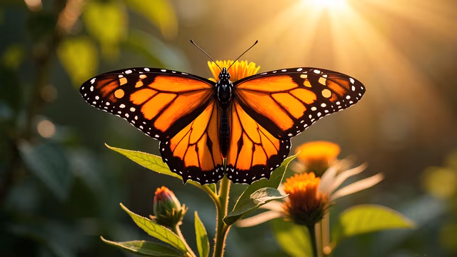 Monarch Butterfly in Sunlight