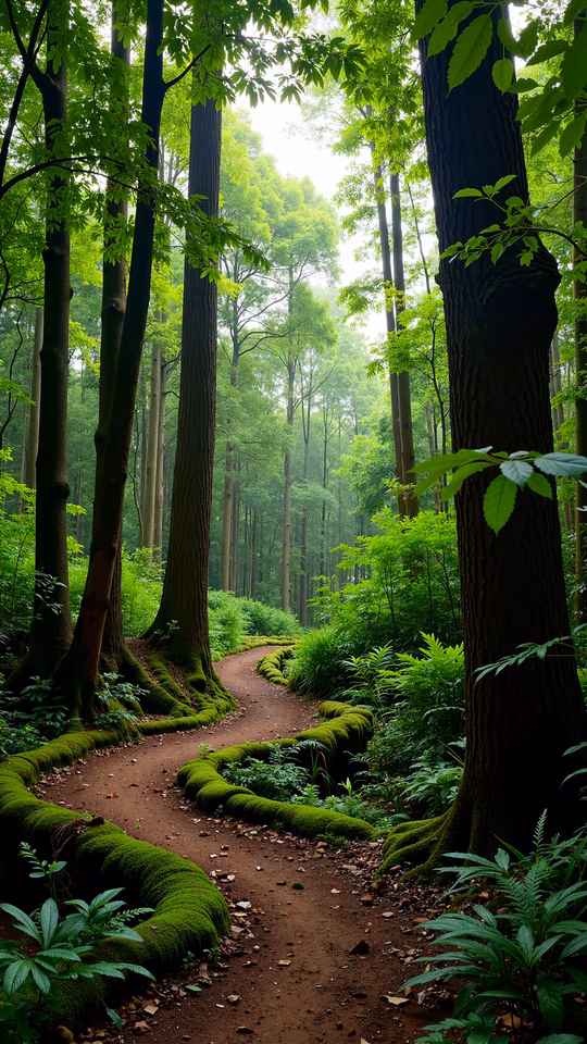 Mossy Pathway in the Forest