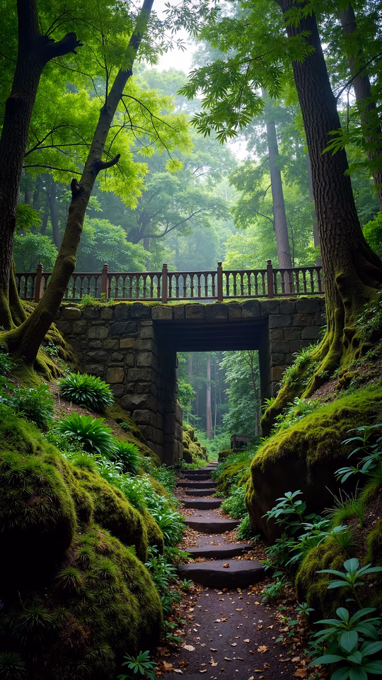 Mossy Pathway in the Forest