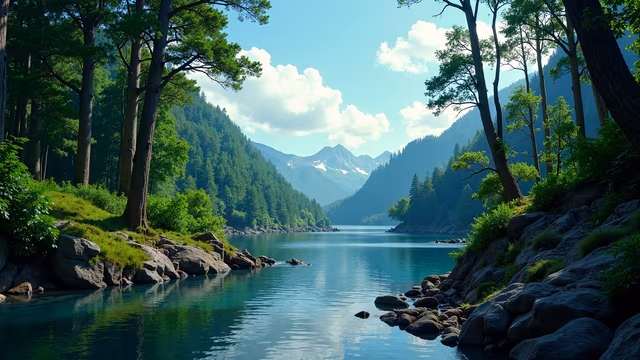 Mountain Lake Illustration