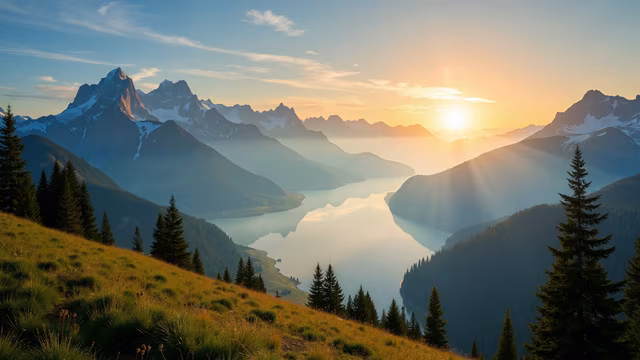 Mountain Lake Sunset