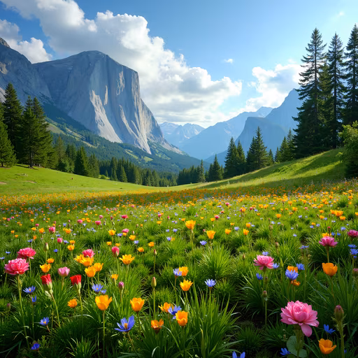 Mountain Meadow Illustration