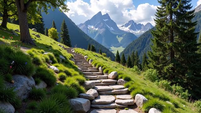 Mountain Pathway Illustration