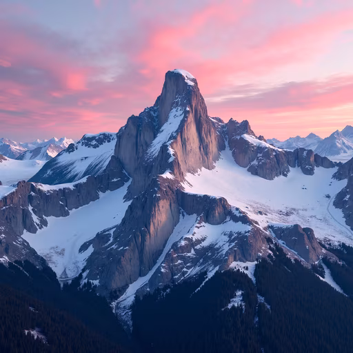 Mountain Peak at Sunset