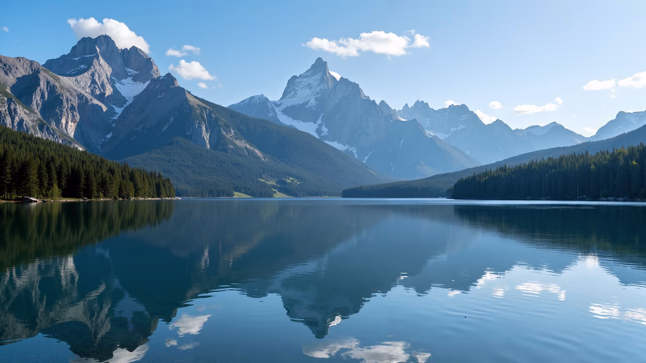 A breathtaking view of mountains reflected in a tranquil lake, showcasing the harmony of nature's colors.