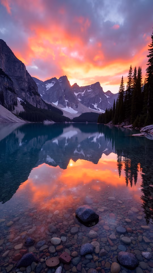 Mountain Reflections at Sunset