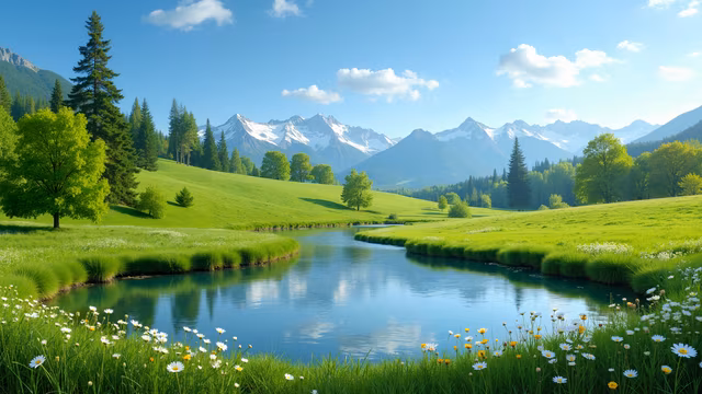Mountain River Landscape