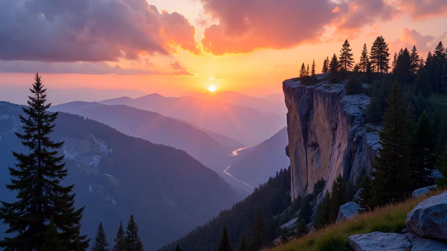 Mountain Sunset Illustration