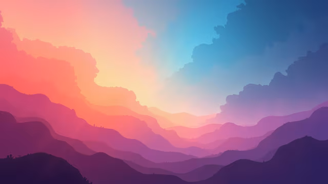Mountain Sunset Illustration