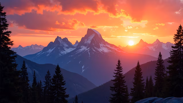 Mountain Sunset Illustration