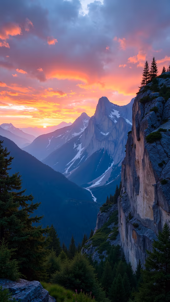 Mountain Sunset Illustration