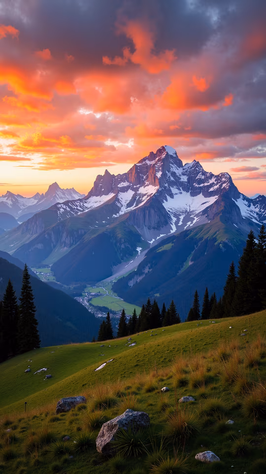 Mountain Sunset Illustration