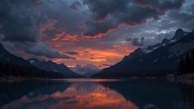 Mountain Sunset Reflection