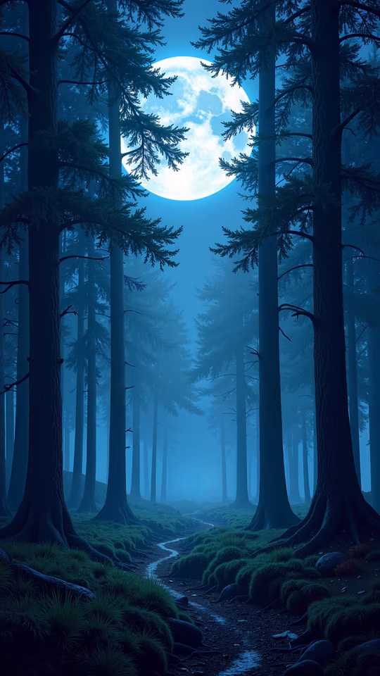 Mysterious Forest Moonlight