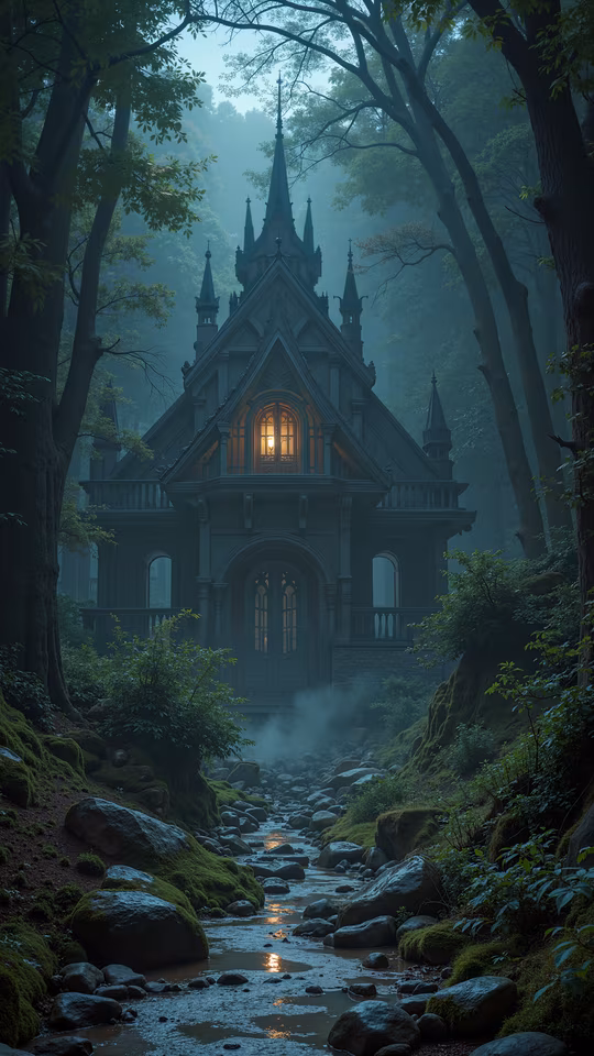 Mystical Gothic Castle in the Forest