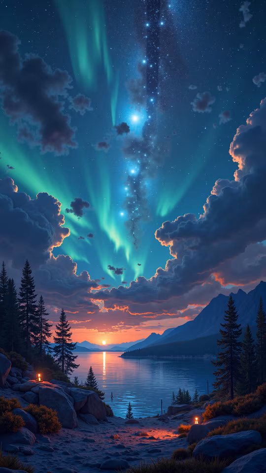 Northern Lights Illustration