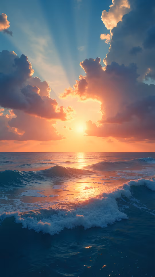 Ocean Sunset Illustration