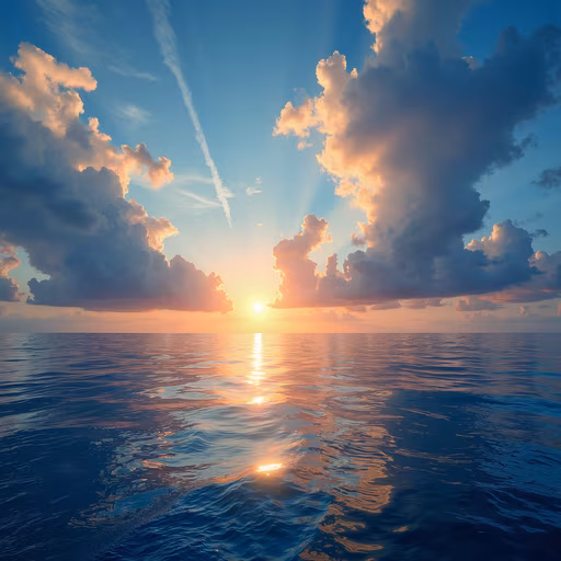 Ocean Sunset Illustration