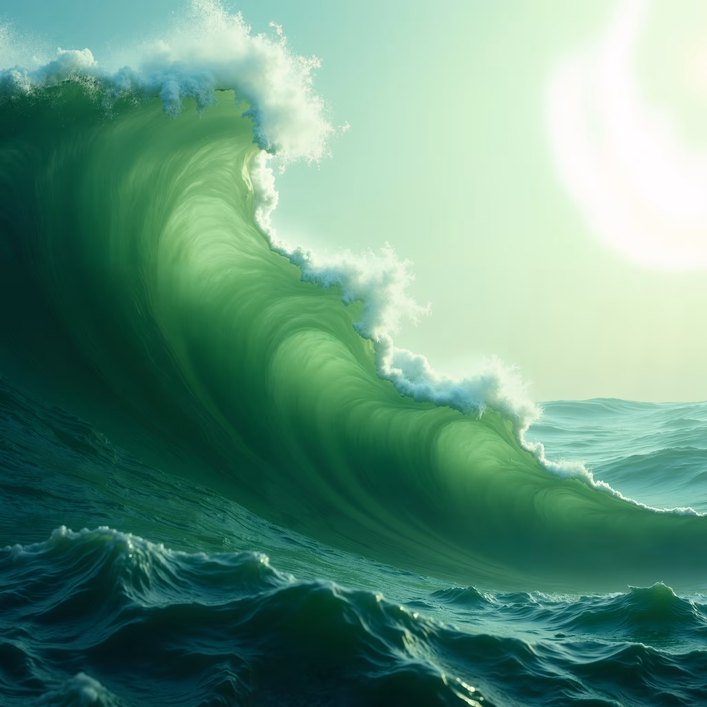 Vibrant ocean wave illustration showcasing natural power and beauty.