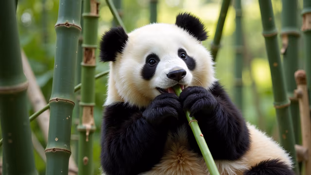 Panda Eating Bamboo