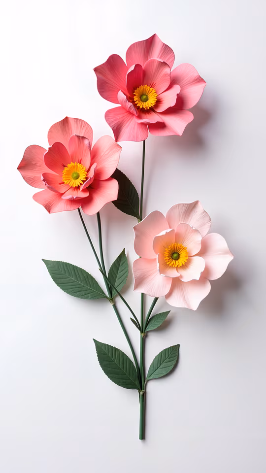 Pink Flowers Illustration