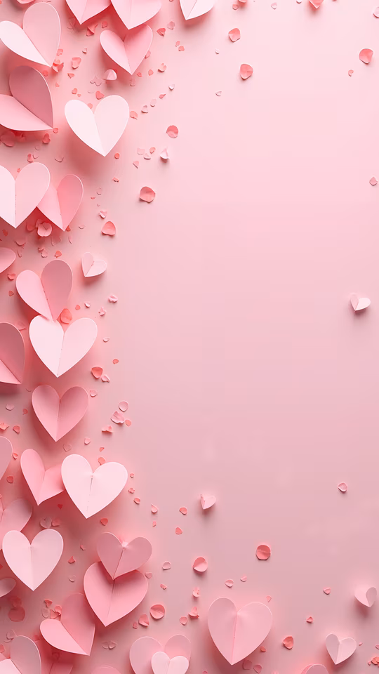 Pink Hearts Illustration