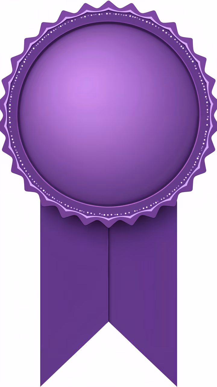 Vibrant purple ribbon illustration for awards and celebrations.