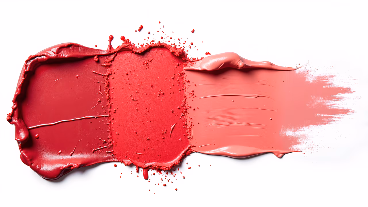 Dynamic red paint splashing against white background, artistic illustration