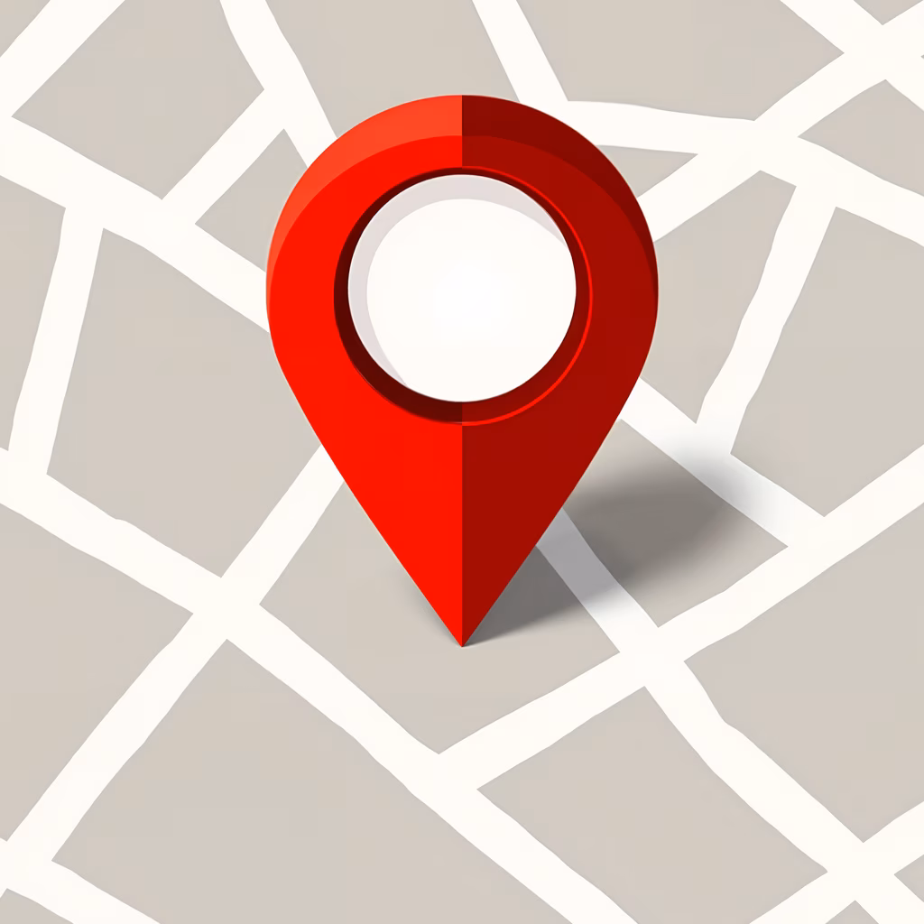 A red pin icon on a detailed map, highlighting navigation and location.