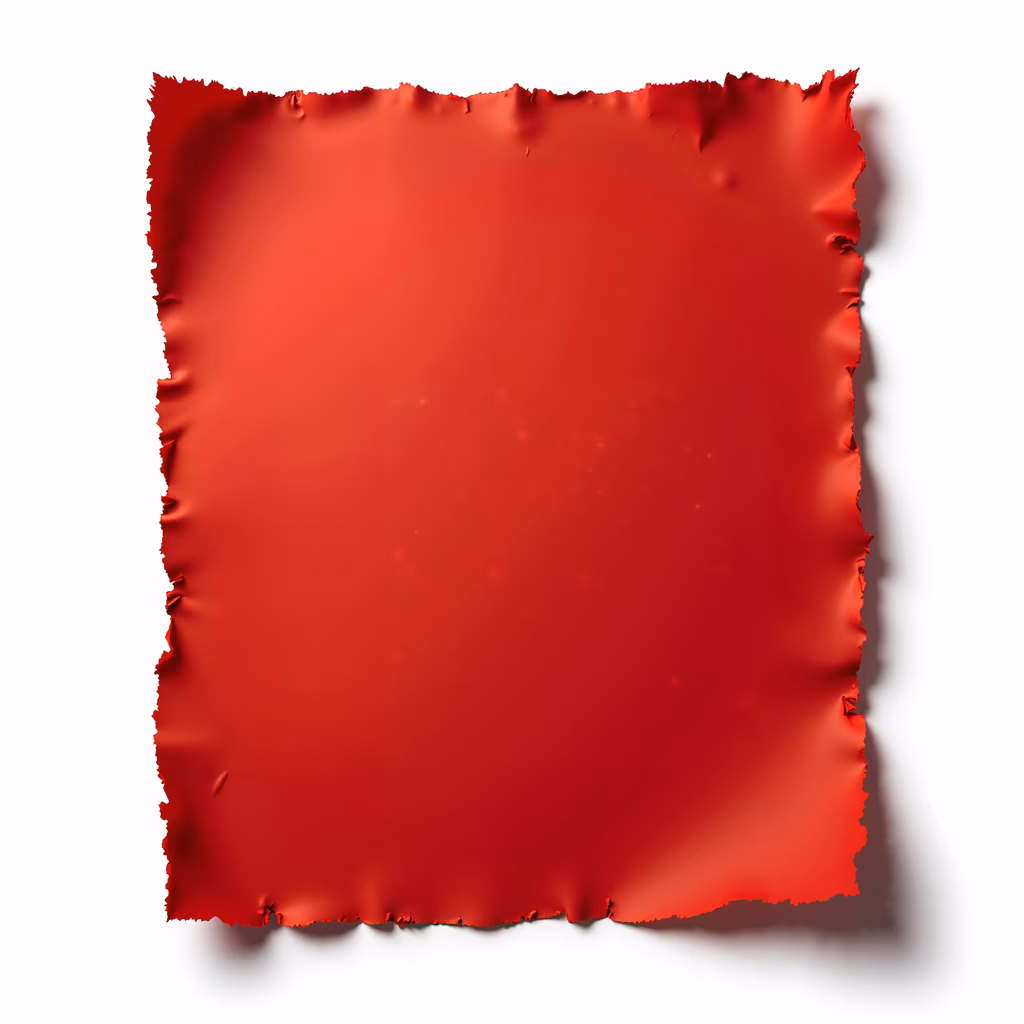 A bold red torn paper illustration on a white background, ideal for design backgrounds or creative projects.