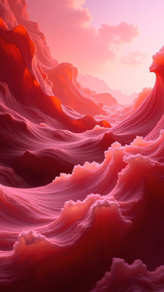Red Waves Illustration