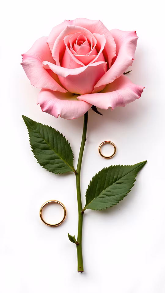 Romantic Rose and Wedding Rings