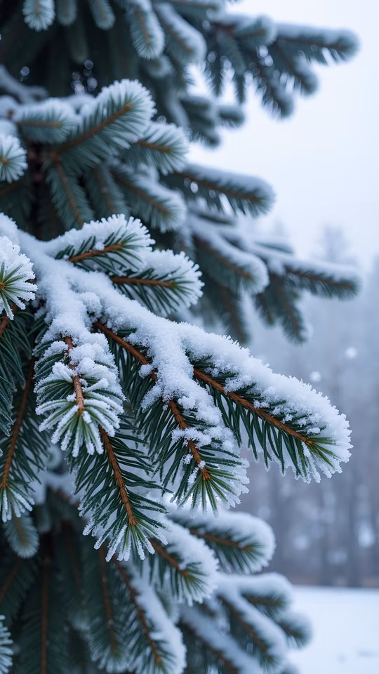 Snow-Covered Pine Branch
