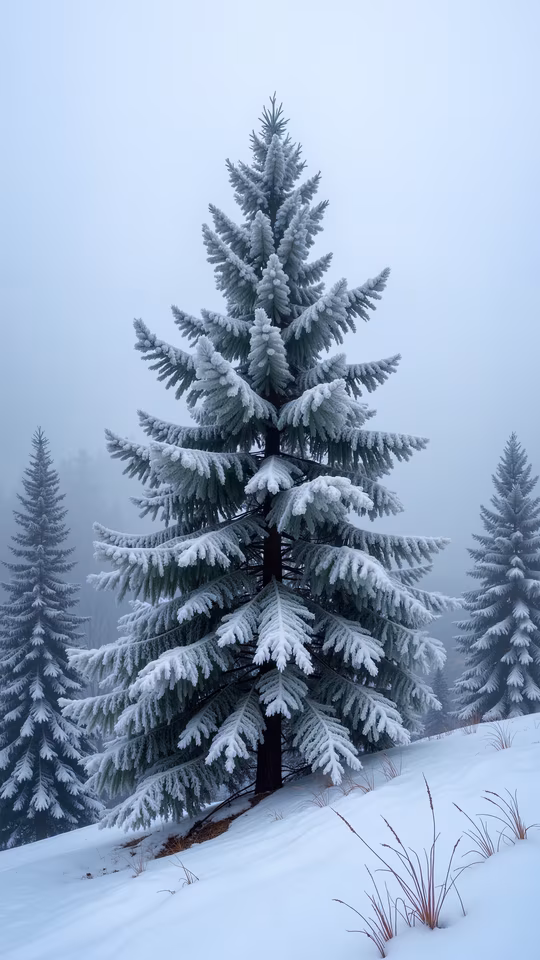 Snow-Covered Pine Tree