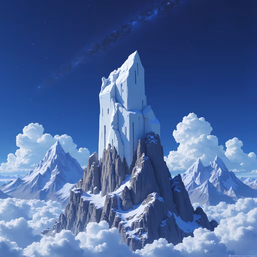 Snowy Castle in the Clouds