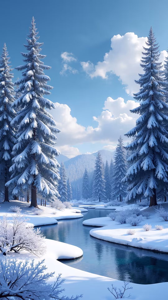 Snowy Forest Illustration