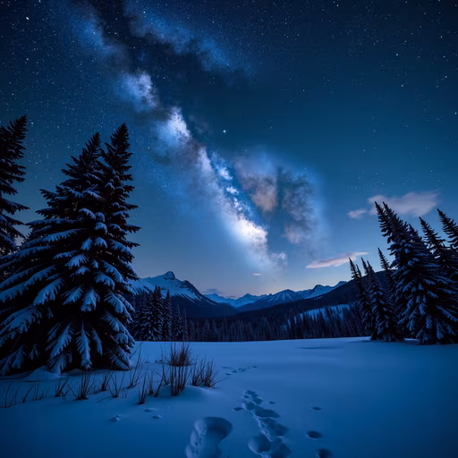 Snowy Night Sky