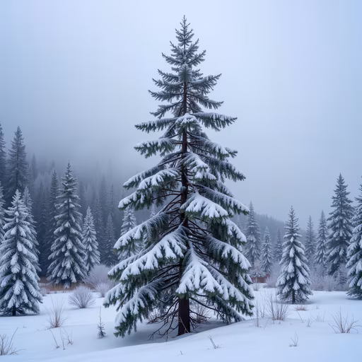Snowy Pine Forest