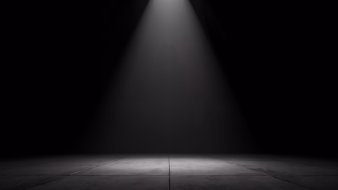 Spotlight, dramatic contrast, mysterious atmosphere, artistic illustration