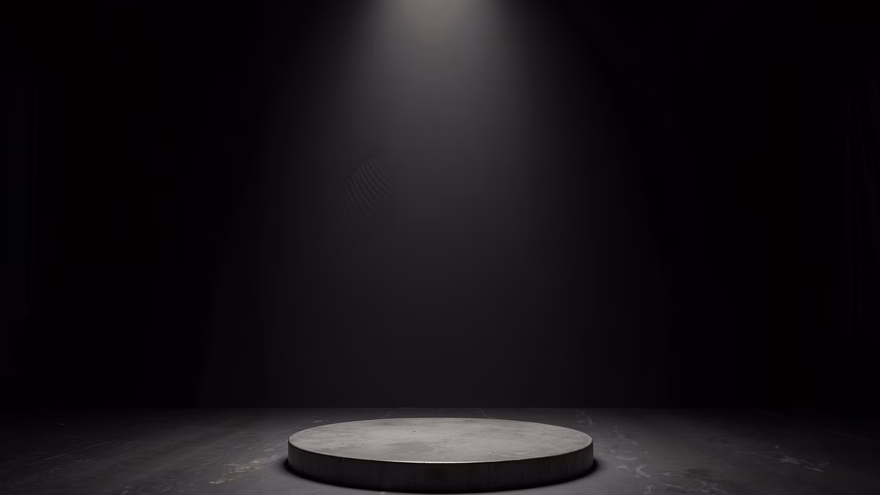 Minimalist spotlighted podium on textured background