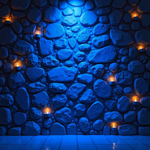 Stone Wall with Candles