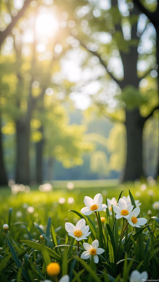 Sunlit Meadow Flowers