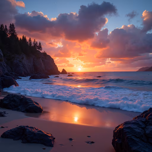 Sunset Beach Illustration