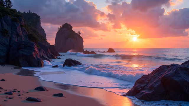 Sunset Beach Illustration