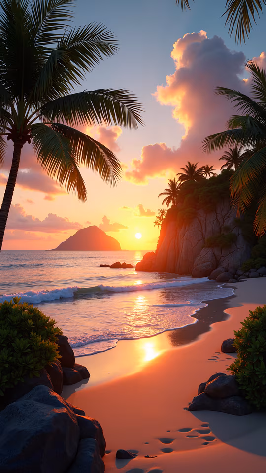 Sunset Beach Illustration