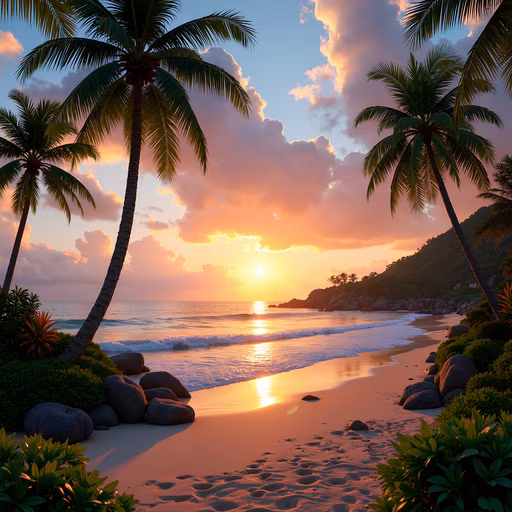 Sunset Beach Illustration