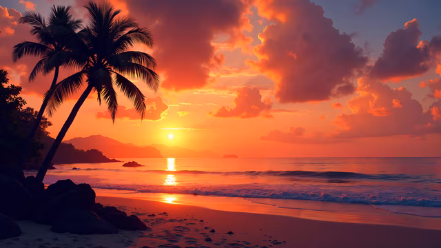 Sunset Beach Illustration