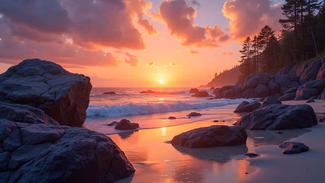Sunset Beach Illustration